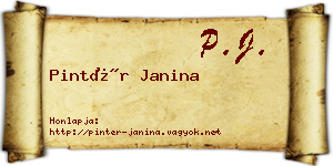 Pintér Janina névjegykártya